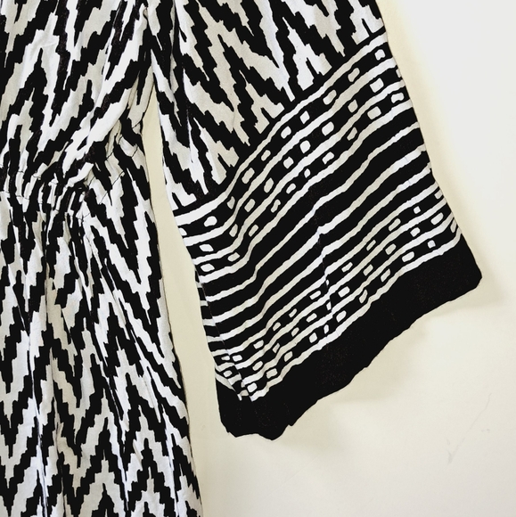 Blue Island Beach Swim Cover Up Size Medium Drawstring Waist V Neck Pullover - Picture 7 of 15